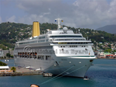 Passing Oriana on our way out